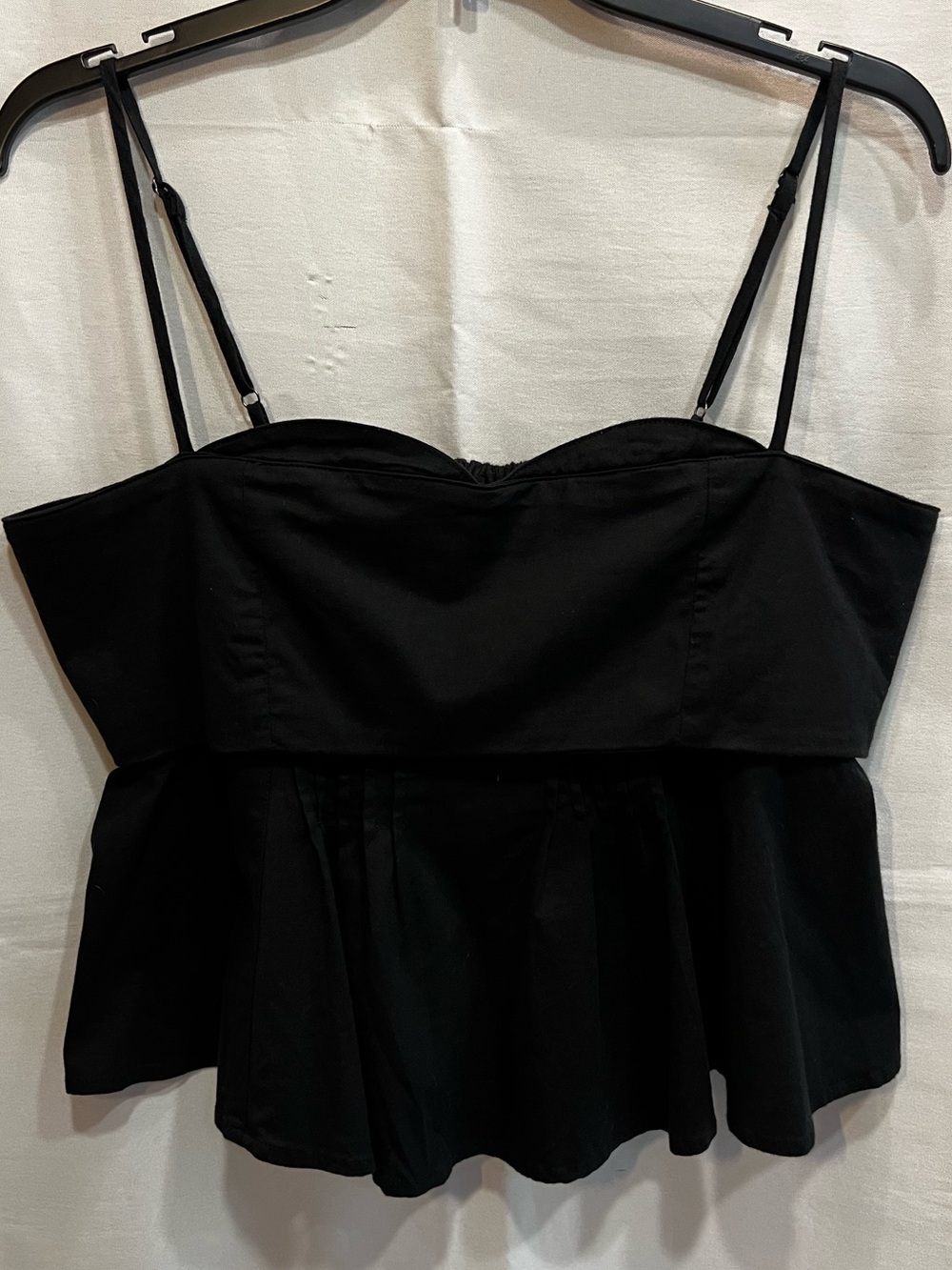 NWT Free People Black One True Love Cropped Camisole Cut Out Back Size L
